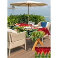 thumbnail image 4 of Outdoor Tablecloth with Umbrella Hole and Zipper, Red Christmas Rectangle Table Cloth 60x120 Inch Waterproof Tablecloth, Green Xmas Tree Snowflake Winter Picnic Table Cover for Patio Camping, 4 of 7