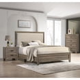 thumbnail image 5 of Newboti Furniture Grey Finish Fabric Upholstered Headboard Tufted Nailhead Trim Full Size Panel Bed Beautiful Wooden Bedroom Furniture NO.80289, 5 of 6