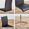 thumbnail image 6 of Sumdeal Modern 5-Piece Dining Table and Chair Set, 51-inch Glass Dining Table and High-Back PU Leather Dining Chairs, Minimalist Kitchen/Dining Room Furniture Set, Metal Table and Chair Legs, 6 of 9