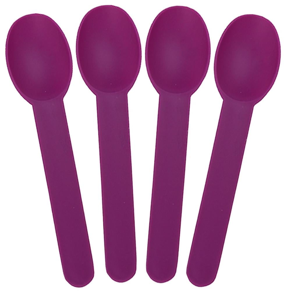 [1,000 Count] Purple Heavy Duty Plastic Spoons Disposable Frozen