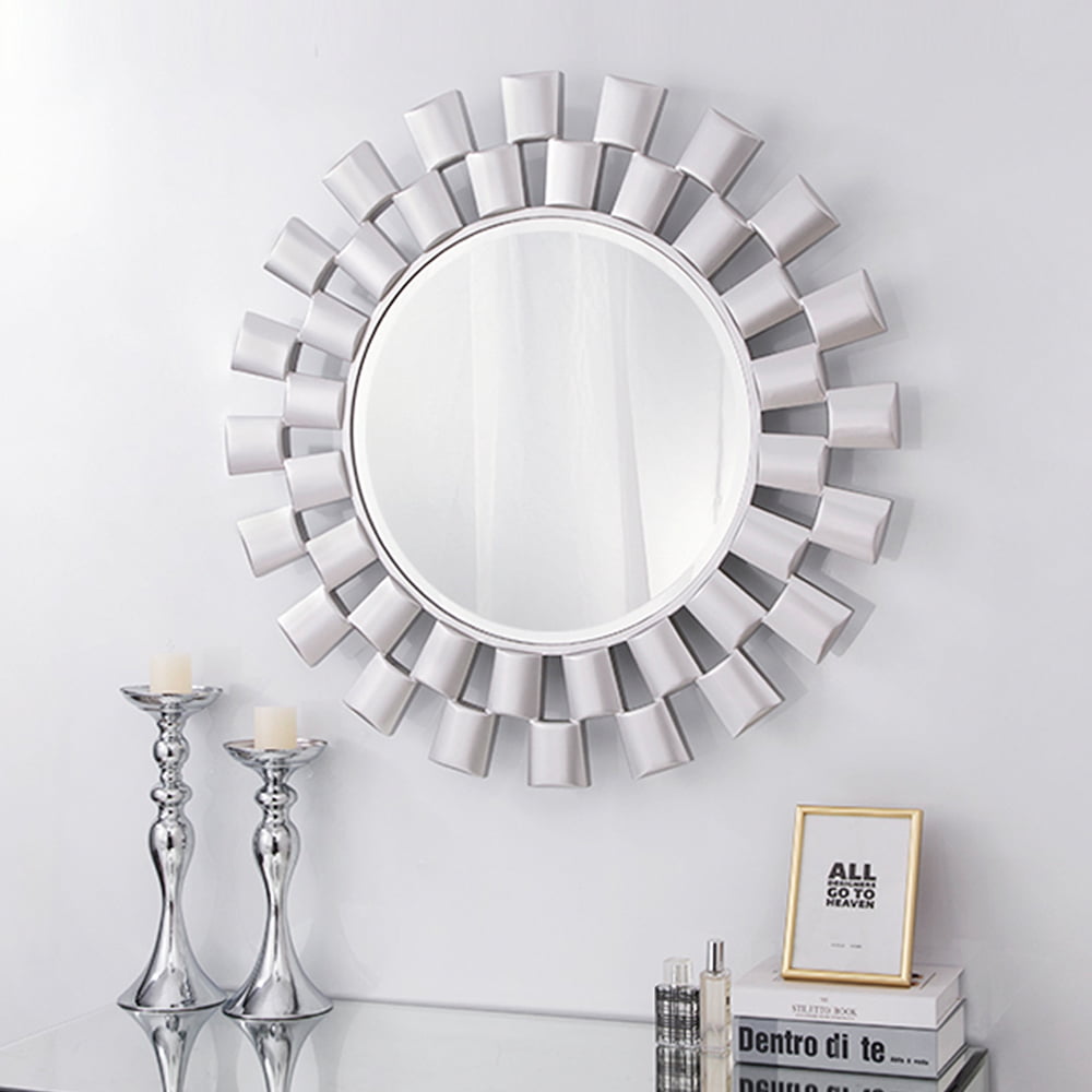 Mirrors Home Home DÃ©cor Goodwin Silver Ribbed 31 12 Round Accent