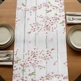 thumbnail image 5 of Table Runners 90 Inches Long Dress Scarves, Birds Floral Farmhouse Coffee/Dining/Kitchen Table Runner for Living Room, Farmhouse Country Pink Flower Leaf Wood Grain 13x90 Inch, 5 of 9