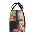 thumbnail image 7 of Horeoi Casino Poker Chips Pattern Lunch Bag for Work Picnic Travel Use Thermal Tote with Front Pocket for Women Men Students, 7 of 7