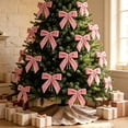 thumbnail image 4 of Dalang 12-Piece Velvet Christmas Wreath Bow Decoration, Luxury Ribbon Bows for Holiday Tree Wreath Garland Party Scene Decor, Pink 1Set, 4 of 7