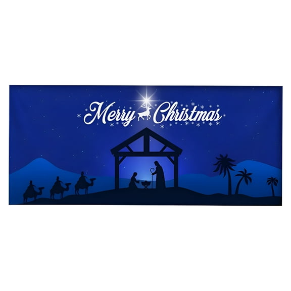 LAMIRO Nativity Garage Door Cover Christmas Garage Door Banner Cover Nativity Scene Backdrop Religious Banner Background for Xmas Holiday Outdoor Home Party Supplies