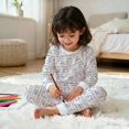 thumbnail image 4 of Elegyee Girls Pajamas DIY Coloring Long Sleeve Top Pants 2Pc Loungewear, White, Size 2-3, 4 of 8