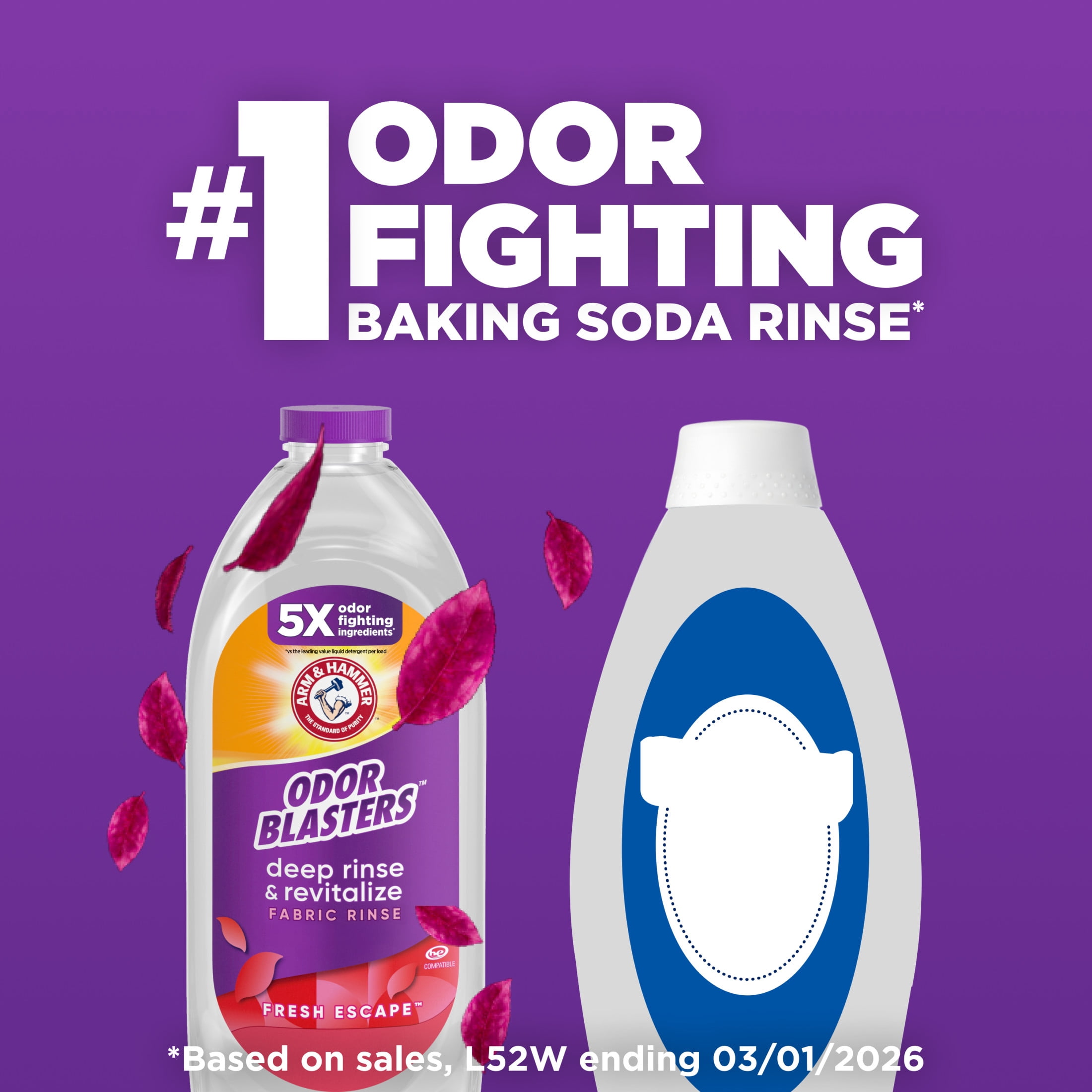 ARM & HAMMER Odor Blasters Deep Rinse and Revitalize Fabric Rinse, Fresh Escape, 28 fl oz