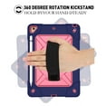 thumbnail image 7 of iPad Air 2 Case,iPad Pro 9.7 Case,Hybrid Shockproof Rugged Heavy Duty Full-Body Drop Protection Stand Kids Case with Shoulder Strap for iPad 6 / iPad Pro 9.7,Blue+Rose, 7 of 7
