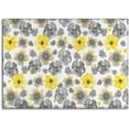 thumbnail image 5 of Non Slip Kitchen Floor Mat Flower Watercolor Gray Yellow Art Set 2 Piece Kitchen Rug Yoga Mat, 5 of 5