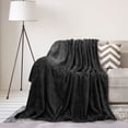 thumbnail image 2 of Unique Bargains Soft Flannel Fleece Velvet Blanket Black 50" x 60", 2 of 8