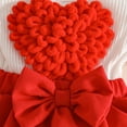thumbnail image 5 of kpoplk Baby Girl Dress Embroidery Party Princess Cute Dresses 1st Birthday Gifts Bodysuit Short Sleeve For 3 6 9 12 18 Month with Headband(Red,6-9 Months), 5 of 8