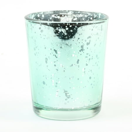 Votive Mint - Koyal Wholesale 12-Pack Mint Antique Votive Cups, Mercury Glass Candle Holders, Wedding Votive Candle Holders