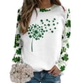 thumbnail image 4 of ASFGIMUJ Women St Pa Day T Shirts Crewneck Green Sweatshirt Raglan Sleeve Shirt Pullover Tops Loose Casual Dressy Tops,Size XXL, 4 of 5