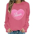thumbnail image 4 of Fewfanhot Women Clothing Valentine's Sweatshirt for Women Cute Love Heart Shirts Casual Long Sleeve Valentine Tshirt Clothes Tops, 4 of 5