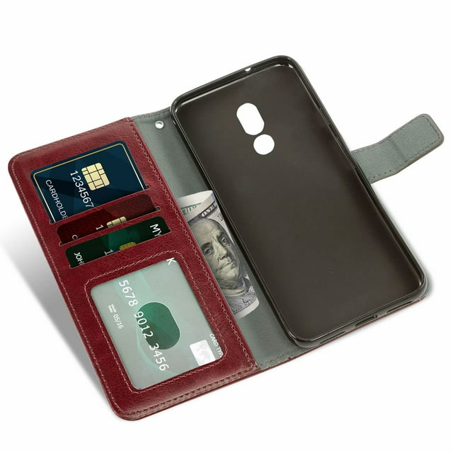 Mobile Phone Cover for Lg Stylo-5, Cover Premium Pu Leather Tpu Flip Cover Magnetic Closure Card Compartment Stand Function Wallet with Lanyard Protective Cover