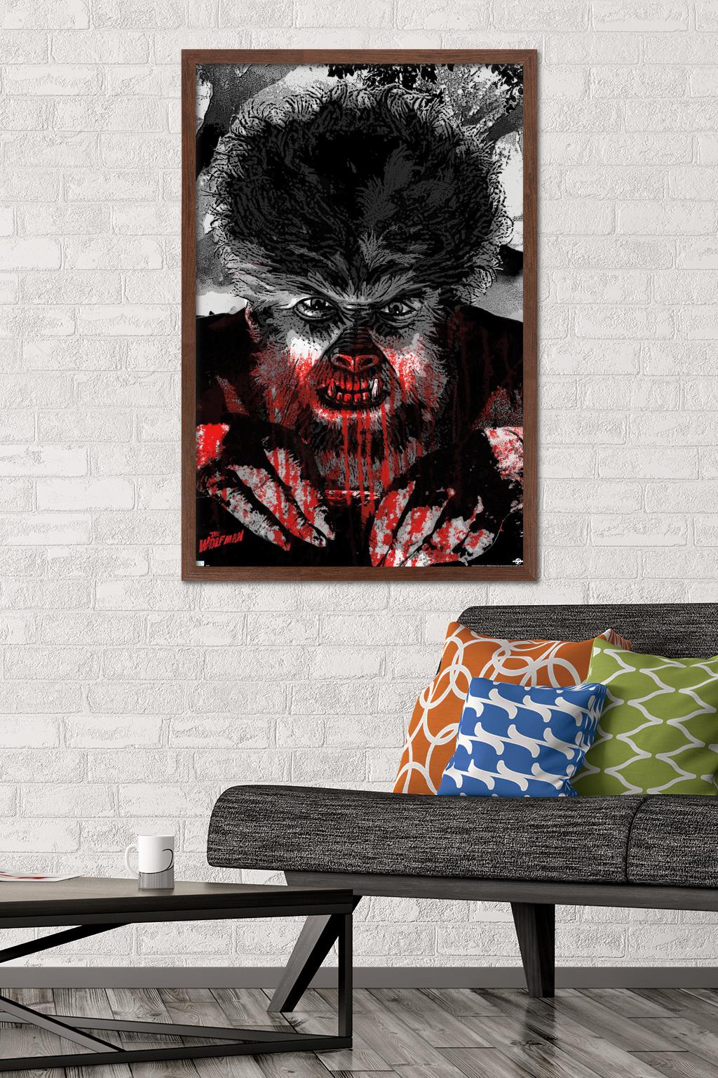 The Wolf Man - Autumn Moon Wall Poster, 22.375" x 34" Framed