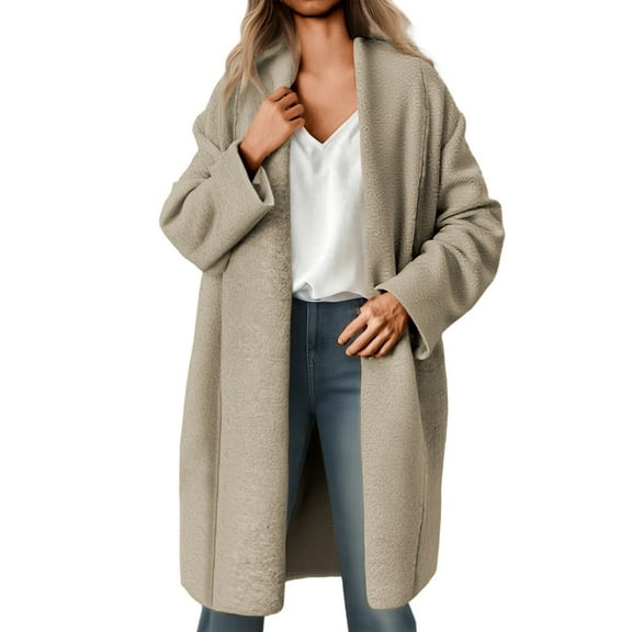 Arlun Elegant Long Cardigan Sweaters for Women European Style Open Front Oversized Slouchy Knit Fall Trendy Cardigans Coat Solid Color Lapel Long Sleeve Loose Outwear 2025 Silver XL
