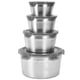 thumbnail image 1 of Contenedores de almacenamiento de alimentos, 4 piezas de acero inoxidable para alimentos Contenedores de alimentos de acero inoxidable Caja para verduras de acero inoxidable Valor inmejorable, 1 of 12