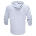 thumbnail image 3 of WTOBBY Men's Cotton Solid Color Hooded Long-Sleeve T-Shirt, Casual Base Layer Outdoor Top, Comfortable Daily Wear, Hoodie Style for Cool Weather,White L, 3 of 7