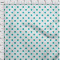 thumbnail image 3 of oneOone Cotton Jersey Turquoise Blue Fabric Polka Dots Dots Sewing Fabric By The Yard Printed Diy Clothing Sewing Supplies 58 Inch Wide, 3 of 4