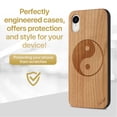 thumbnail image 2 of Case Yard Wooden Case Outside Soft TPU Silicone, Slim Fit Shockproof Wood Protective Phone Cover for Girls Boys Men and Women, Supports Wireless Charging Yin Yang Design case for iPhone-XR, 2 of 7
