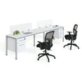 thumbnail image 2 of Boss Office Products Simple System Side by Side Double Desks with 2 Pedestals in White, 2 of 2