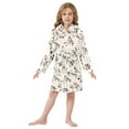 thumbnail image 6 of FORMRS Niños Bathrobe Unisex Hooded Robe Soft Plush Pajamas Sleepwear, Size 2-3T, Floral Plaid, 6 of 7