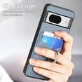 thumbnail image 7 of Phone Case for Google Pixel 8 5G Wallet Cover with Tempered Glass Screen Protector and Slim Ring Stand Credit Card Holder Magnetic Leather Cell Accessories Pixel8 Pixle Eight Women Men Blue, 7 of 7