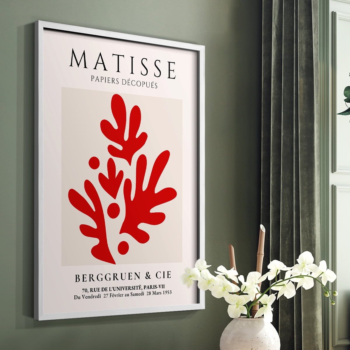 Matisse CLXIX Framed Print in White Solid Wood 11 x 14 Framed Print