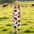 thumbnail image 4 of Auroural Toddler Girls Clothes 12-18 Mon Toddler Girls Kids Cow Printing Jumpsuit Strap Romper Outfits Clothes with Pockets, 4 of 8