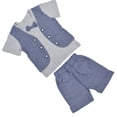 thumbnail image 4 of Conjunto de camisa y pantalones cortos con lazo para niños, conjunto de camisa y pantalones cortos con lazo para caballero de verano para bebés y niños, conjunto de camisa y pant, 4 of 14