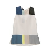 Akris Women's Beige / Multicolor Blocks Silk Sleeveless Top & Tank Tops - 10