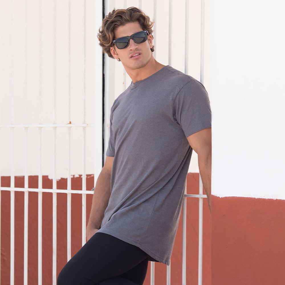 Skinnifit Mens Longline Dipped Hem T 