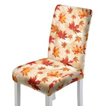 Xoenoiee Maple Leaves Print Dining Chair Covers, Removable Chair Covers Thanksgiving Decor for Dining Room Stretch Parsons Chair Slipcover Washable Kitchen Chair Protector Cover, 1 Pack