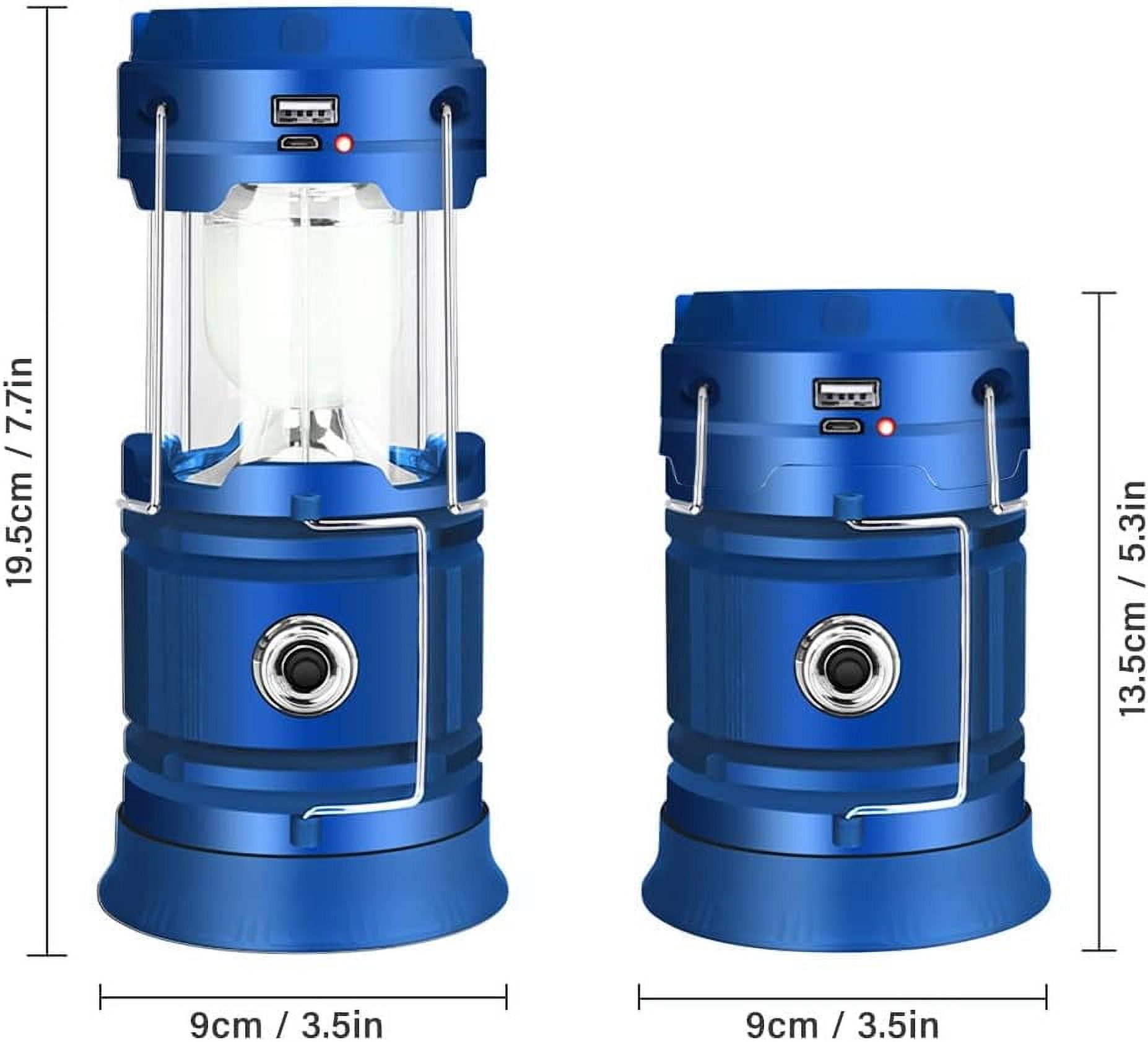 Camping Lantern 1200mAh USB Rechargeable Solar Charging Tent Lamp Collapsible LED Camping Light Power Supply for Phone for Outdoors Emergency Hiking Fishing