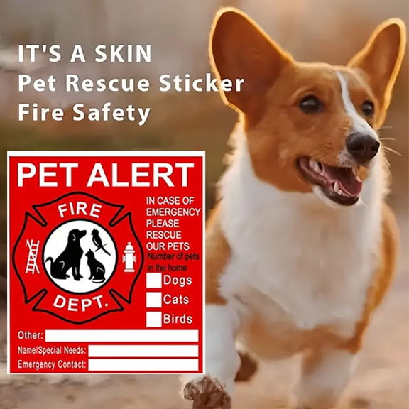 Pet Alert Stickers for House,Pet Rescue Sticker Fire Safety,Save Our Pets,Emergency Pet Window Decal*1