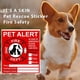 thumbnail image 4 of Alerta a Pet Fire Sticker, Pet Emergency Sticker, Advertencia de Incendio para Mascotas, Sticker de Seguridad para Animales de Compañía, Durable, Impermeable, Claramente Leído, para Hogar,, 4 of 8
