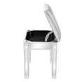 thumbnail image 4 of GZXS Mirrored Vanity Stool with Storage, Vanity Chairs Makeup Stool Mirrored Silver Piano Bench Seat for Bedroom, Makeup Room, Bathroom, Living Room, Leather Cushion, 4 of 9