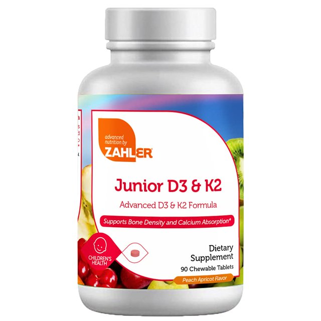 Zahler Junior D3 K2, Chewable Vitamin D with K2 for Kids, Vitamin D3