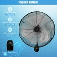 thumbnail image 4 of ARLIME 20 Inch Wall Mount Fan, Max. 3500 CFM Efficient  Wall Ventilator w/ 3-Speed Options, 85° Oscillation, 30° Tilt, Low Noise Metal Fan for Garage, Living Room, Gym, Factory (2), 4 of 13