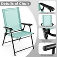 thumbnail image 6 of Gymax Set of 2 Patio Folding Chairs Outdoor Portable Pack Lawn Chairs w/ Armrests Mint Green, 6 of 7