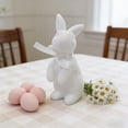 thumbnail image 3 of Tyidzon Flocked Bunny Easter Decorations with Bow Ties, Rabbit Figurines for Easter Centerpieces, Spring Home Tabletop Shelf Decor & Seasonal Gift, 3 of 6
