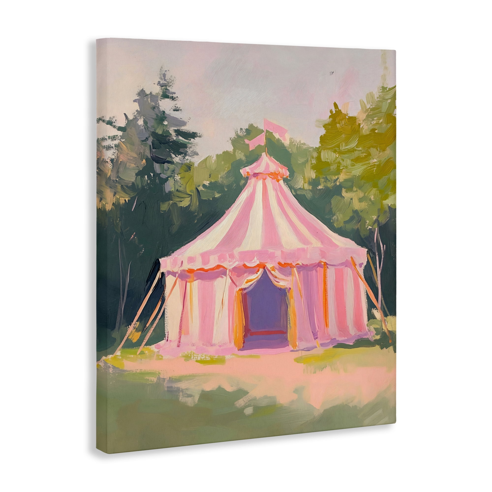 Stupell Industries Pink Circus Tent in Meadow Canvas Wall Art, design by The Prints Vibe