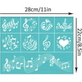 thumbnail image 2 of 2 plantillas autoadhesivas de 28 x 22 cm (11 x 8,6 pulgadas) para serigrafía, con diseño de notas musicales y corazones. Ideales para pintar sobre madera, camisetas y telas., 2 of 9