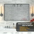 thumbnail image 2 of Yesurprise Bathroom Wall Mirrors 48x30 Inch Wall Mounted Hanging Plates Mirror Modern Metal Framed Rectangular Mirror, 2 of 8