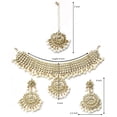 thumbnail image 5 of Aheli Indian Traditional Maang Tikka with Kundan Necklace Earrings Set Ethnic Wedding Party Designer Jewelry for Women, 5 of 5