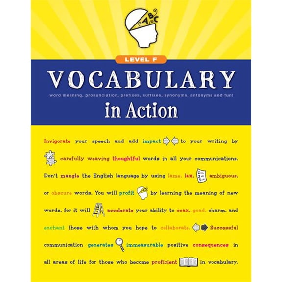 Pre-Owned Vocabulary in Action Level F: Word Meaning, Pronunciation, Prefixes, Suffixes, Synonyms, Antonyms, and Fun!, 9780829427745, 0829427740, Paperback, First Edition, Student Edition, Revision o