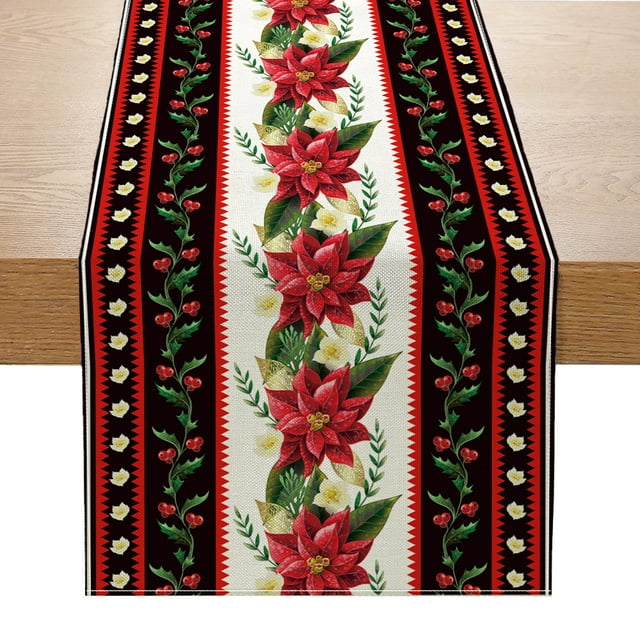 Camino de mesa navideño de lino Natural, mantel a cuadros rojos y verdes, decoración de Feliz Navidad 2023, cuadros escoceses, Feliz Año Nuevo 2024