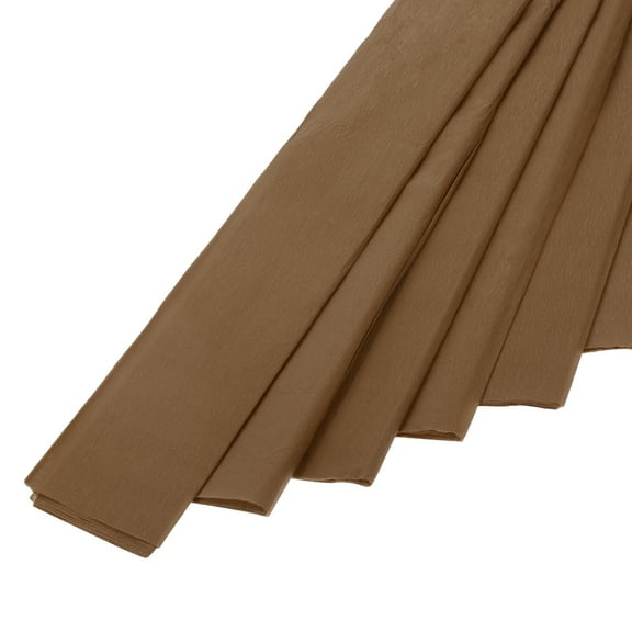 Uxcell 10Pcs Crepe Paper Roll Crepe Paper Decoration 3.1ft Long 2 Inch Wide for Wedding Ceremony, Brown