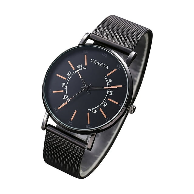 WREESH Men's Creative Steel Mesh Strap Watch Exquisite Quartz Watch